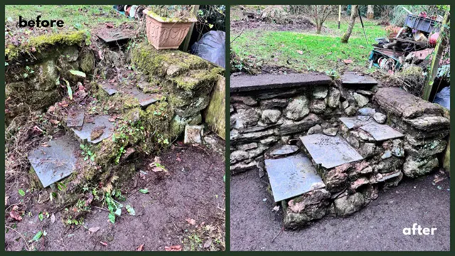 Picture showing before and after garden hedge maintenance and trimming completed by Hawkins Garden Services of Tywyn